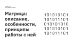 Матрица: описание, особенности, принципы работы с ней Матрица: описание, особенности, принципы работы с ней